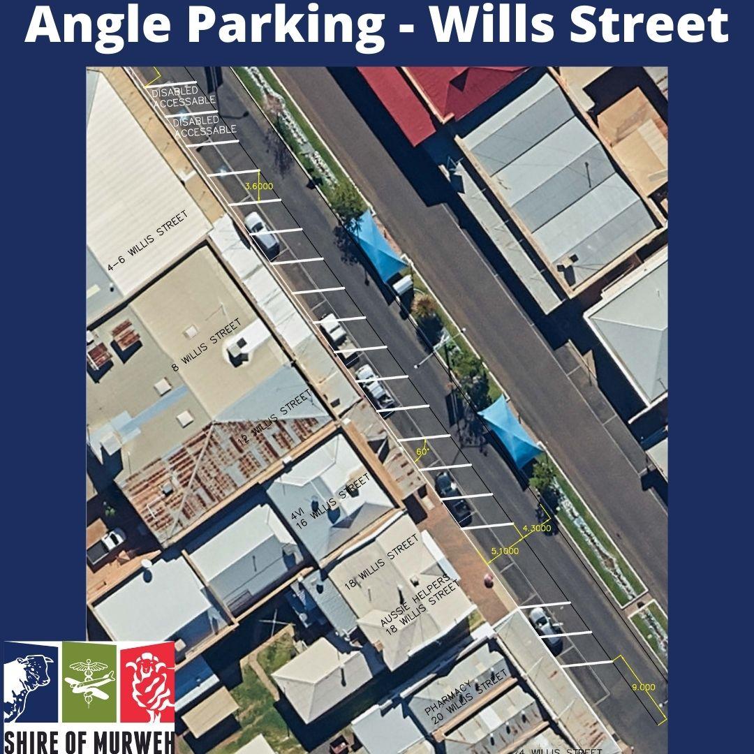 Picture of trial angel parking Wills Street Charleville